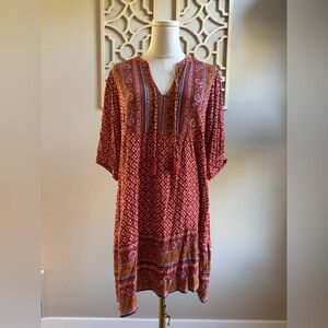 Knox Rose Maroon and White Patterned Top